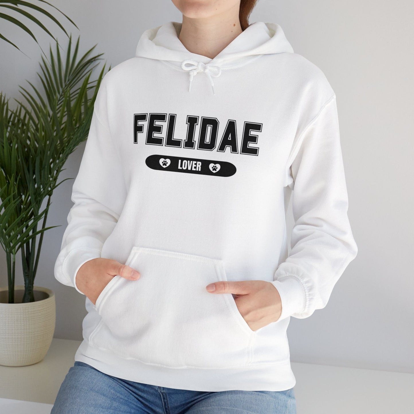 Felidae Lover Hooded Sweatshirt - Cozy College Style Hoodie for Cat Enthusiasts