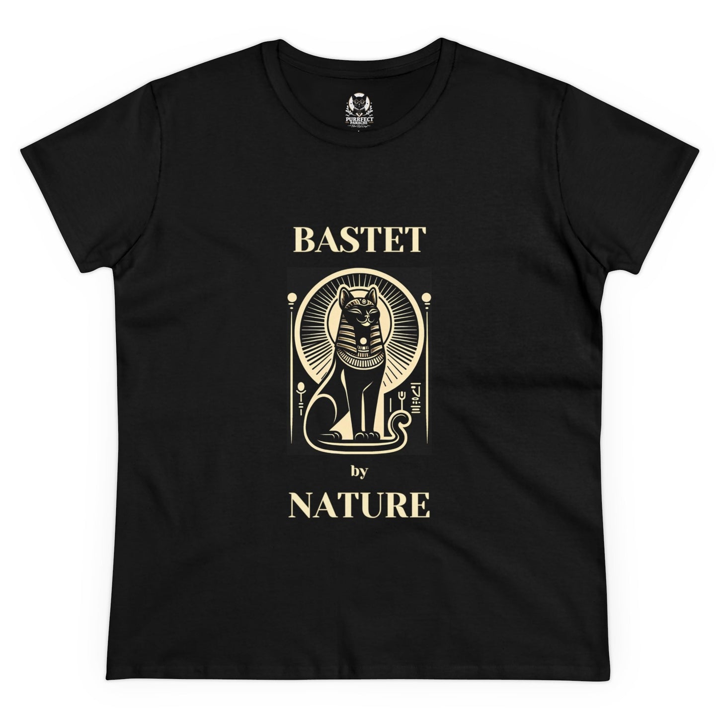 Smiling Bastet by Nature Women's Midweight Cotton Tee