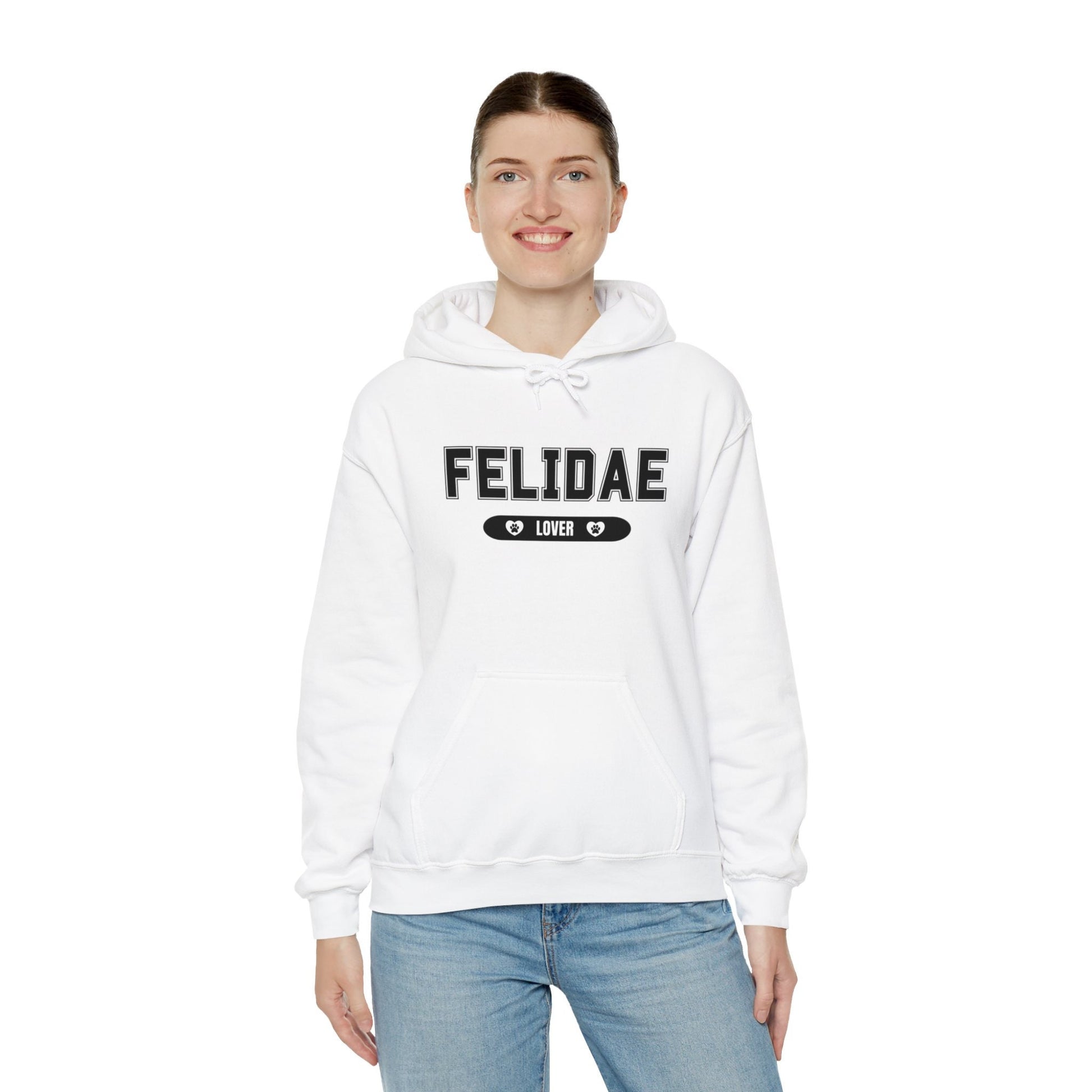 Felidae Lover Hooded Sweatshirt - Cozy College Style Hoodie for Cat Enthusiasts