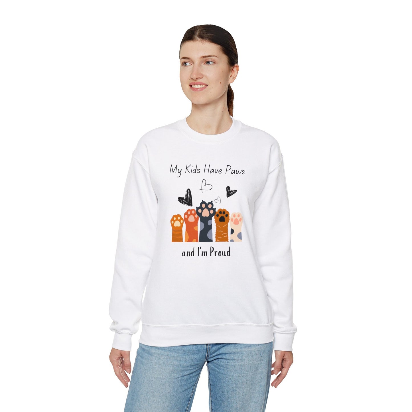 My Kids Have Paws and I&#39;m Proud - Comfort Crewneck Sweatshirt for Cat Moms