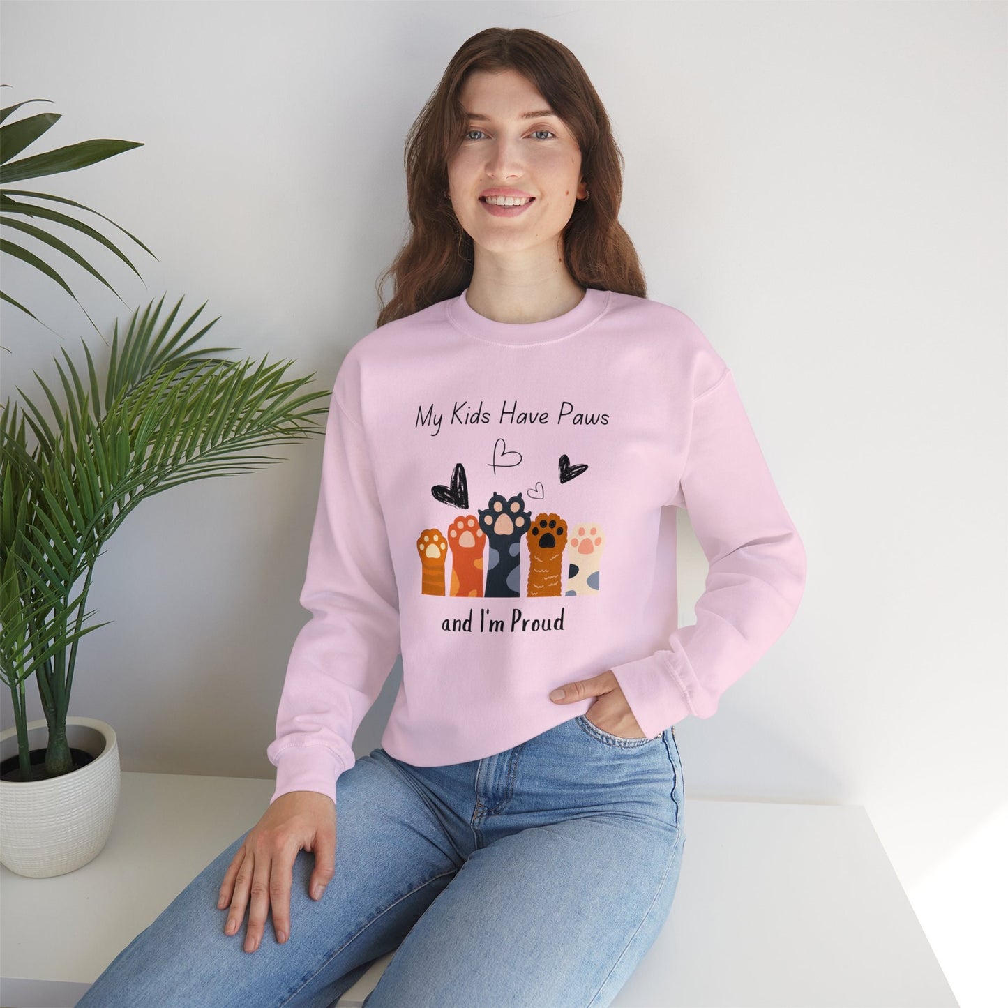 My Kids Have Paws and I'm Proud - Comfort Crewneck Sweatshirt for Cat Moms