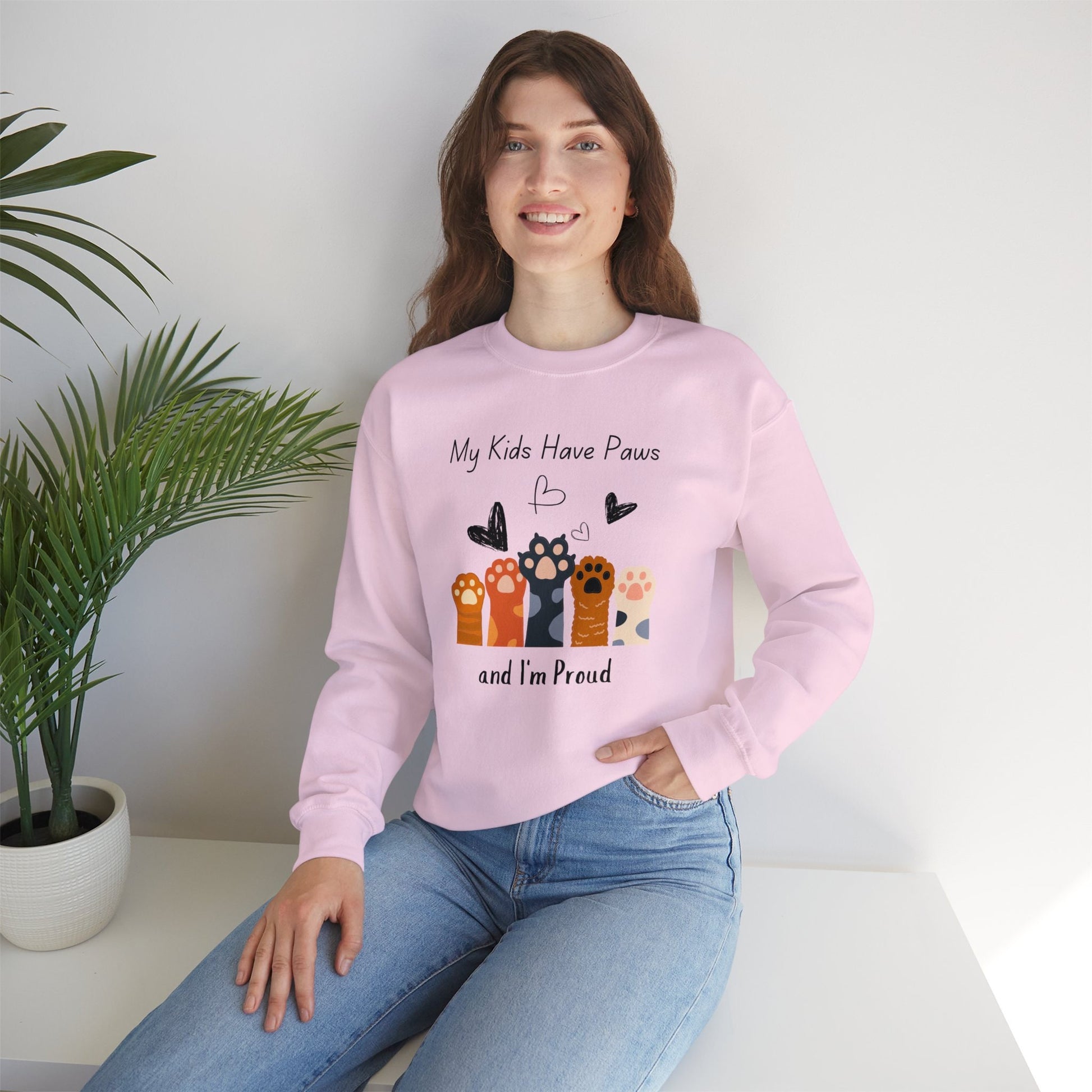 My Kids Have Paws and I'm Proud - Comfort Crewneck Sweatshirt for Cat Moms