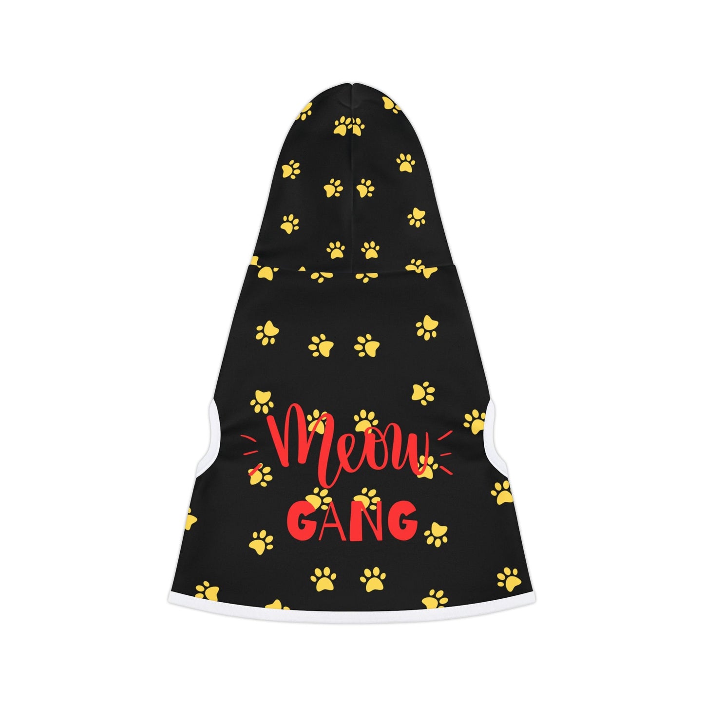 Yellow Paw Print Meow Gang Pet Hoodie