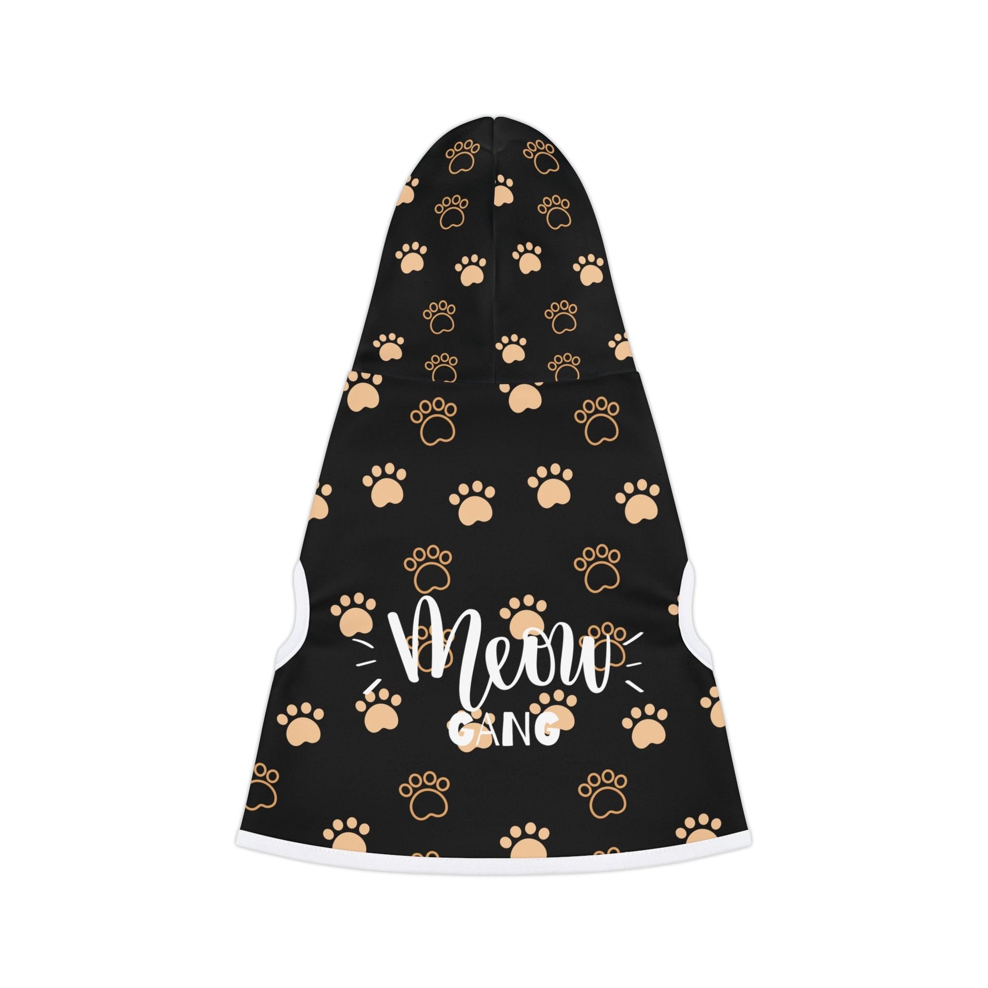 Chocolate Paw Print Meow Gang Cat Hoodie