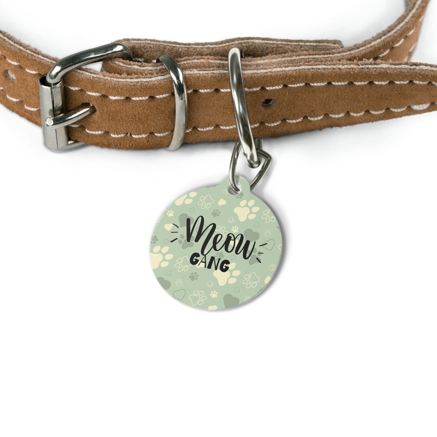 Light Green Paws Meow Gang Pet Tag