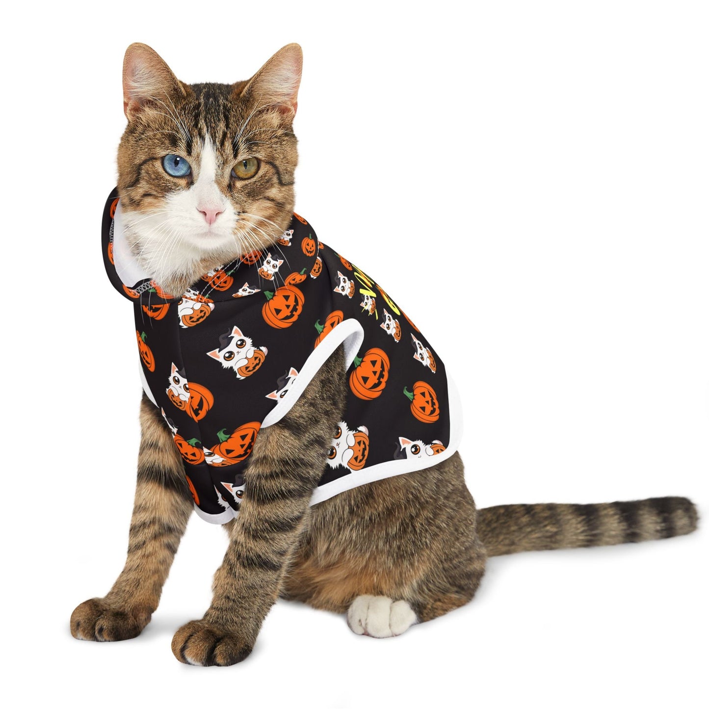 Cat-O-Lantern Meow Gang Cat Hoodie - Halloween Comfort for Feline Friends