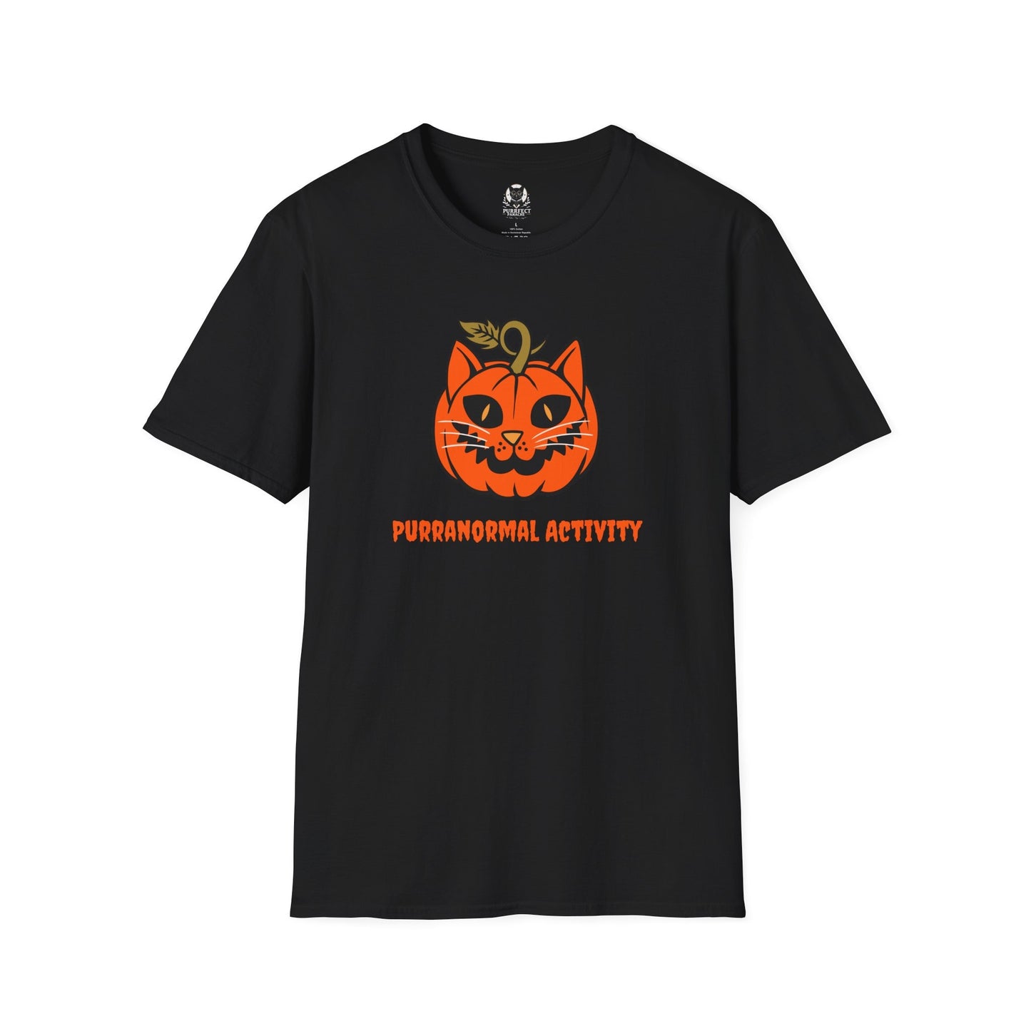 Purranormal Activity Halloween Cat Lover T-Shirt | Unisex Softstyle Tee | 100% Ethically Sourced Cotton | Halloween Cat Shirt