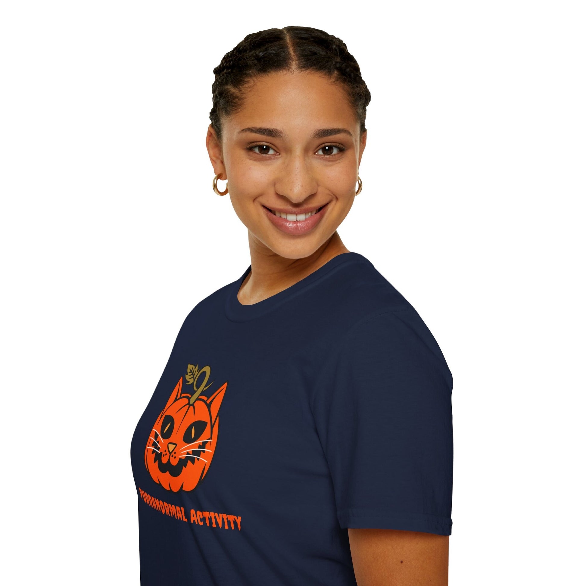 Purranormal Activity Halloween Cat Lover T-Shirt | Unisex Softstyle Tee | 100% Ethically Sourced Cotton | Halloween Cat Shirt