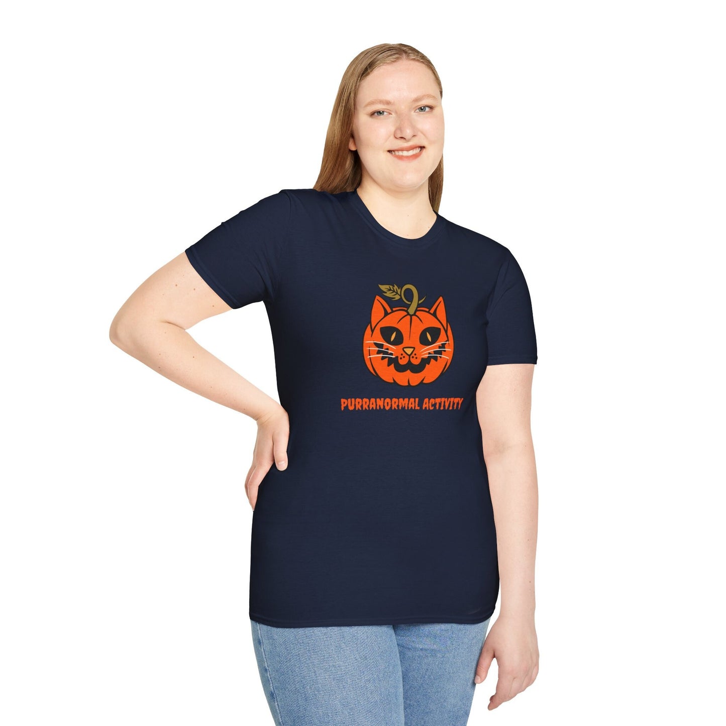 Purranormal Activity Halloween Cat Lover T-Shirt | Unisex Softstyle Tee | 100% Ethically Sourced Cotton | Halloween Cat Shirt