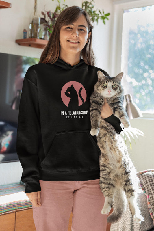 In a Relationship With My Cat" Unisex Heavy Blend™ Hooded Sweatshirt